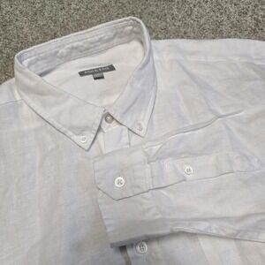 Ash and Erie Shirt‎ Standard XXL White Button Down Long Sleeve 100% Linen Beach